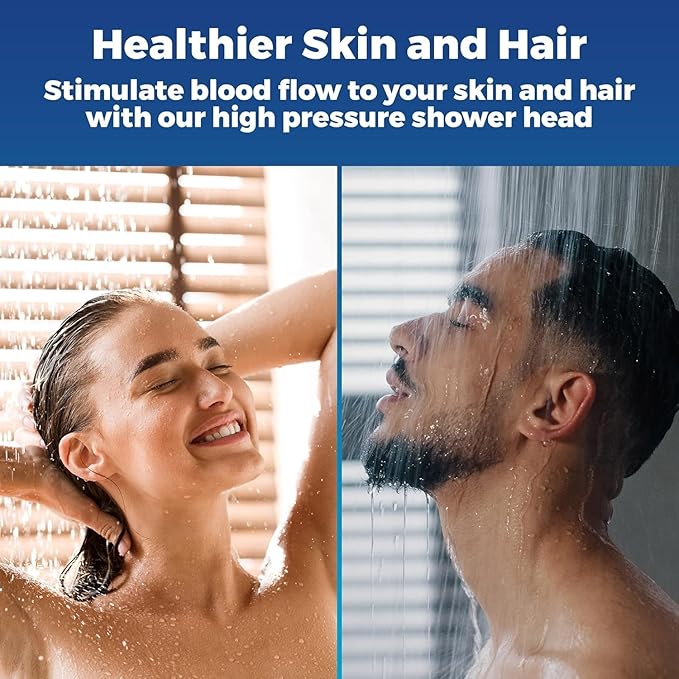 '-High Pressure Shower Heads - High Flow Shower Head - 1.8 GPM with Removable Restrictor - California Certified - Universal Replacement - Plumbers Tape Included - (Classic Chrome Finish)