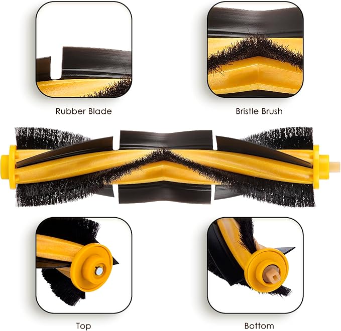 (2 Pieces) N10 Roller Brushes Main Brush Replacement Parts for Robot Vacuum Ecovacs DEEBOT OZMO N10 N10 Plus 920 950 T8 AIVI Max T9 T5 N5 N7 N8+ N8 Pro DX55 DX93 DJ65