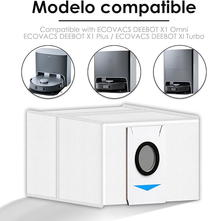 (10 Pieces) T20 OMNI Dust Bag Replacement Vacuum Bags for ECOVACS DEEBOT T20 OMNI, X1 OMNI, X1 PRO OMNI, T10 OMNI Robot Vacuum, Filter Bags Compatible With DEEBOT X1 OMNI Auto-Empty Station