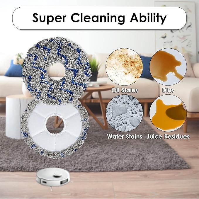 (10 Pack) T30S Mop Pads for ECOVACS DEEBOT T30S/ T30S Combo/ T30 Omni/ X5 Pro Omni/ N30 Omni/ T30S AI/ T50 Pro Omni/ T50 Pro Max/ X2 Omni/ X1 PRO Omni/ T10 Omni/ T10 Turbo/Yeedi M12 Pro+ Mop Pad